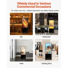 55" Digital Signage Display Touchscreen 4K UHD LCD Screen Floor Standing Kiosk