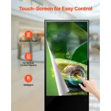 65" Digital Signage Display Touchscreen 4K UHD LCD Screen Floor Standing Kiosk