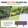 VEVOR Steel Landscape Edging, 5-pack Steel Garden Edging Borders, 39" L x 3" H Strips, Hammer-in Edging Border, Bendable Metal Landscape Edging for Yard, Garden, 3.15" Spike Height, Rustic Brown