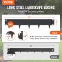 VEVOR Steel Landscape Edging, 5-pack Steel Garden Edging Borders, 39" L x 3" H Strips, Hammer-in Edging Border, Bendable Metal Landscape Edging for Yard, Garden, Lawn, 3.15" Spike Height, Black