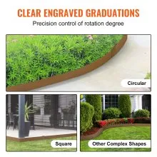 VEVOR Steel Landscape Edging, 10-pack Steel Garden Edging Borders, 39.6" L x 2" H Strips, Hammer-in Edging Border, Bendable Metal Landscape Edging for Yard, Garden, 2.5" Spike Height, Rustic Brown