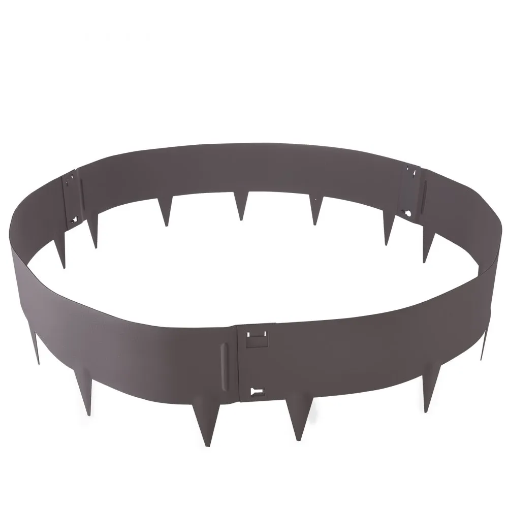 VEVOR steel landscape edging in a circular shape with spiked segments for secure garden borders.