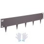 VEVOR steel landscape edging with spikes and white gloves included.