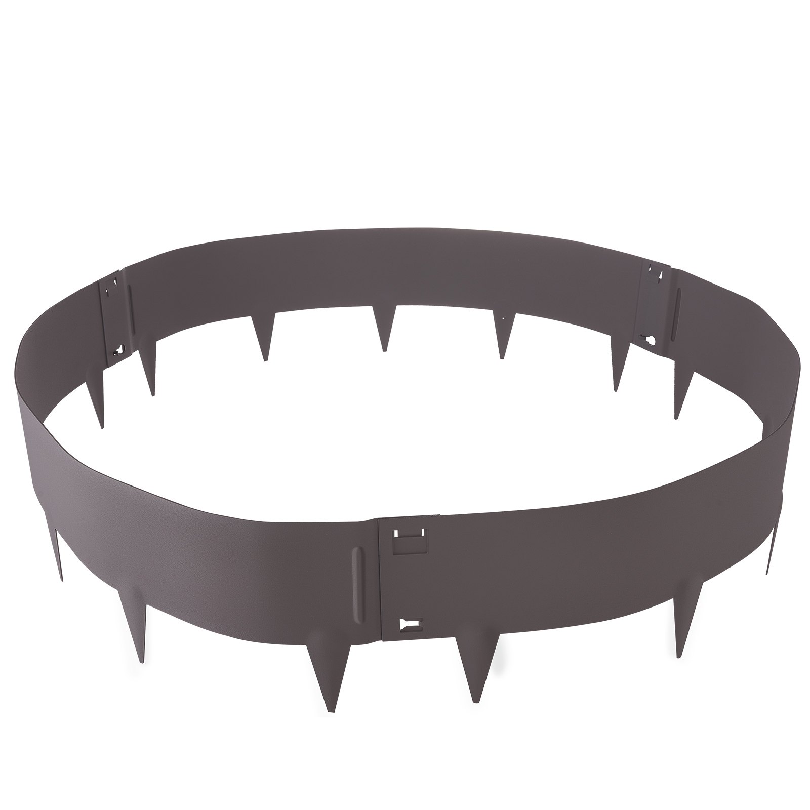 VEVOR steel landscape edging in a circular shape with spiked segments for secure garden borders.