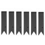 VEVOR steel landscape edging, six black edges with pointed ends and holes.