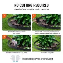 VEVOR Steel Landscape Edging, 4-pack Steel Garden Edging Borders, 40" L x 6" H Strips, Hammer-in Edging Border with 6 Clips, Bendable Metal Landscape Edging for Yard, Garden, Lawn