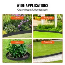 VEVOR Steel Landscape Edging, 4-pack Steel Garden Edging Borders, 40" L x 6" H Strips, Hammer-in Edging Border with 6 Clips, Bendable Metal Landscape Edging for Yard, Garden, Lawn