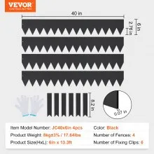 VEVOR Steel Landscape Edging, 4-pack Steel Garden Edging Borders, 40" L x 6" H Strips, Hammer-in Edging Border with 6 Clips, Bendable Metal Landscape Edging for Yard, Garden, Lawn