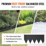 premium rust-proof galvanized steel landscape edging in various weather conditions: rain, sun, snow.