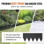 VEVOR Steel Landscape Edging, 6-pack Steel Garden Edging Borders, 101.6 x 15.2 cm Strips, Hammer-in Edging Border with 8 Clips, Bendable Metal Landscape Edging for Yard, Garden, Lawn