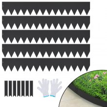 VEVOR-teräksinen maisemareunus, 6-pakkaiset teräksiset puutarhareunukset, 40" P x 6" H -nauhat, vasaralla kiinnitettävä reunareunus 8 pidikkeellä, taivutettava metallinen maisemareuna pihalle, puutarhaan, nurmikkoon