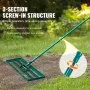 VEVOR Lawn Leveling Rake, 30"x10" Level Lawn Tool, Heavy-duty Lawn Leveler with 78" Steel Extended Handle, Yard Leveling Rake Suit for Garden, Golf Lawn, Farm