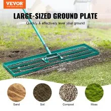 VEVOR Lawn Leveling Rake, 36"x10" Level Lawn Tool, Heavy-duty Lawn Leveler with 78" Steel Extended Handle, Yard Leveling Rake Suit for Garden, Golf Lawn, Farm