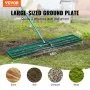 VEVOR Lawn Leveling Rake, 121.9 x 25.4 cm Level Lawn Tool, Heavy-duty Lawn Leveler with 198.1 cm Steel Extended Handle, Yard Leveling Rake Suit for Garden, Golf Lawn, Farm