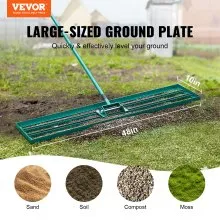 VEVOR Lawn Leveling Rake, 48"x10" Level Lawn Tool, Heavy-duty Lawn Leveler with 78" Steel Extended Handle, Yard Leveling Rake Suit for Garden, Golf Lawn, Farm