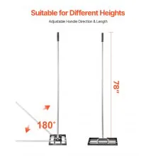 VEVOR 10x17in Lawn Leveling Rake 78 in Adjustable Handle for Yard Golf Court