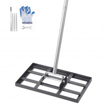 VEVOR 10x17in Lawn Leveling Rake 78 in Adjustable Handle for Yard Golf Court