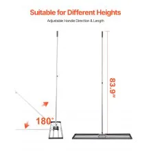 10x48in Lawn Leveling Rake Heavy Duty 83.9in Adjustable Handle for Yard & Garden