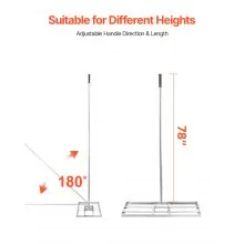 VEVOR 14x30in Lawn Leveling Rake 78 in Adjustable Handle for Yard Golf Court