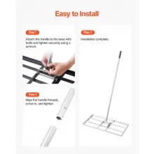 VEVOR 14x30in Lawn Leveling Rake 78 in Adjustable Handle for Yard Golf Court