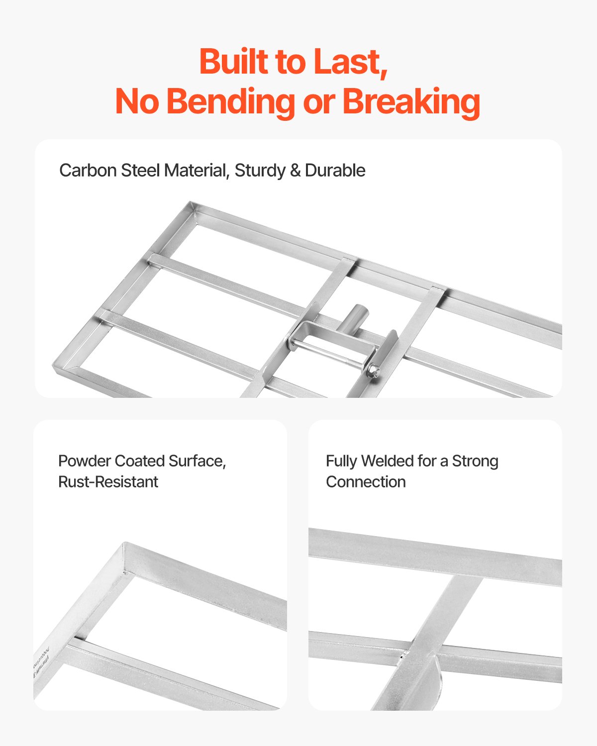 Nivelador de gramado VEVOR, nivelador de gramado com cabo de 83,9 pol., placa de aterramento de 48 x 10 pol., nivelador de solo de aço carbono resistente à ferrugem, 2 alturas ajustáveis, ferramenta de nivelamento de gramado que economiza esforço para quadras de golfe