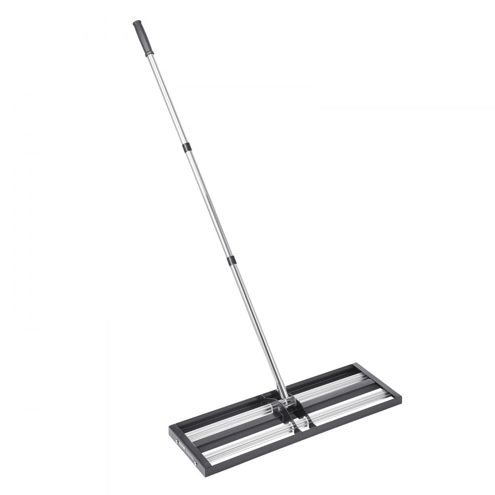 VEVOR Updated Lawn Leveling Rake with Roller, 30" x 10" Stainless Steel Lawn Leveler with 83.9" Adjustable Handle, Heavy Duty Yard Leveling Rake, Effort Saving Lawn Leveling Tool for Yard Golf Court