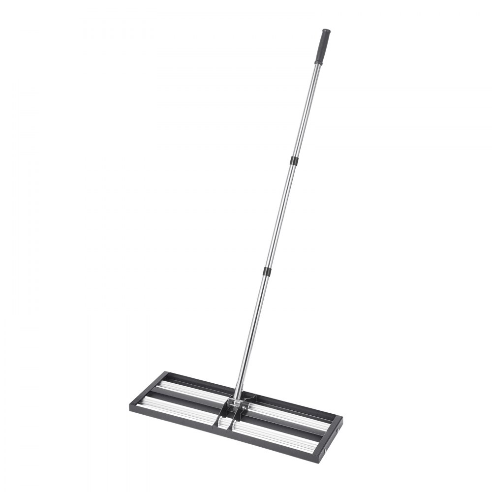 VEVOR Updated Lawn Leveling Rake with Roller, 30" x 10" Stainless Steel Lawn Leveler with 83.9" Adjustable Handle, Heavy Duty Yard Leveling Rake, Effort Saving Lawn Leveling Tool for Yard Golf Court