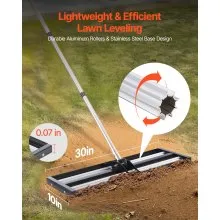 30x10in Lawn Leveling Rake with 83.9 in Adjustable Handle for Yard Heavy Duty