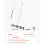 VEVOR Updated Lawn Leveling Rake with Roller, 48'' x 10" Stainless Steel Lawn Leveler with 83.9'' Adjustable Handle, Heavy Duty Yard Leveling Rake, Effort Saving Lawn Leveling Tool for Yard Golf Court