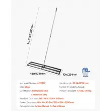 48x10in Lawn Leveling Rake with 83.9 in Adjustable Handle for Yard Heavy Duty