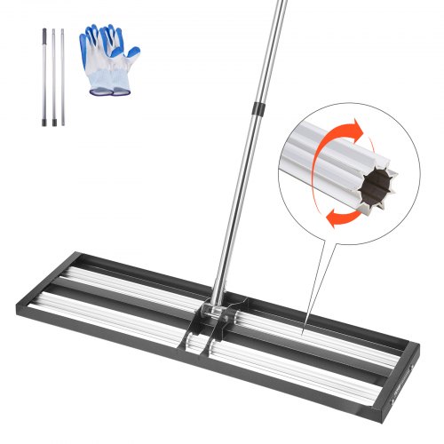 36x10in Lawn Leveling Rake with 83.9 in Adjustable Handle for Yard Heavy Duty
