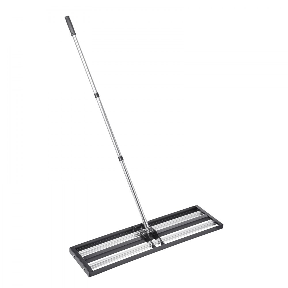 Rastrillo nivelador de césped VEVOR actualizado con rodillo, nivelador de césped de acero inoxidable de 91 x 25 cm con mango ajustable de 213 cm, rastrillo nivelador de jardín de alta resistencia, herramienta de nivelación de césped que ahorra esfuerzo para canchas de golf.