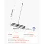 Rastrillo nivelador de césped VEVOR actualizado con rodillo, nivelador de césped de acero inoxidable de 91 x 25 cm con mango ajustable de 213 cm, rastrillo nivelador de jardín de alta resistencia, herramienta de nivelación de césped que ahorra esfuerzo para canchas de golf.