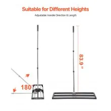 36x10in Lawn Leveling Rake with 83.9 in Adjustable Handle for Yard Heavy Duty