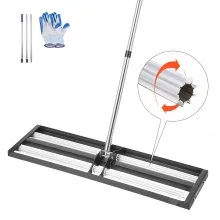 36x10in Lawn Leveling Rake with 83.9 in Adjustable Handle for Yard Heavy Duty