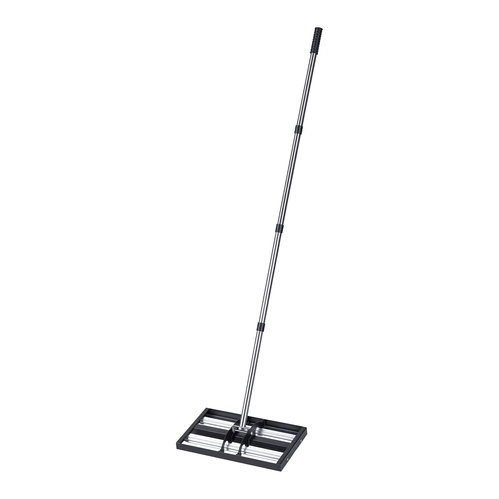 VEVOR Updated Lawn Leveling Rake with Roller, 17" x 10" Stainless Steel Lawn Leveler with 63.4" Adjustable Handle, Heavy Duty Yard Leveling Rake, Effort Saving Lawn Leveling Tool for Yard Golf Court