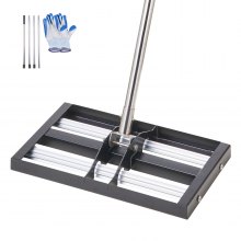 17x10in Lawn Leveling Rake with 63.4 in Adjustable Handle for Yard Heavy Duty