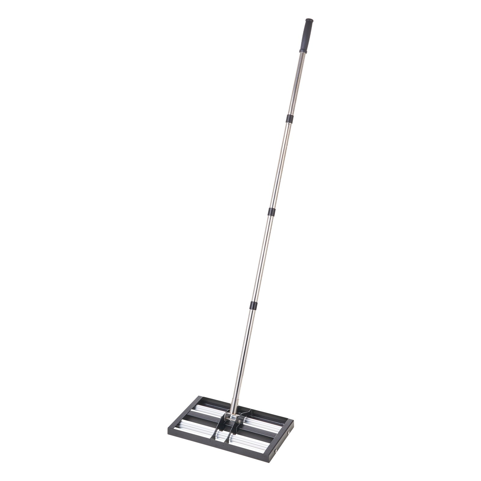 VEVOR Updated Lawn Leveling Rake with Roller, 17" x 10" Stainless Steel Lawn Leveler with 63.4" Adjustable Handle, Heavy Duty Yard Leveling Rake, Effort Saving Lawn Leveling Tool for Yard Golf Court