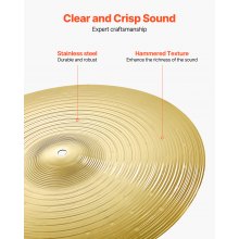VEVOR Cymbal Pack 3 Pieces Cymbals Drum Set 14 16 20 Inches Cymbals for Drum