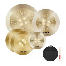 VEVOR Cymbal Pack 4 Pieces Cymbals Drum Set 10 14 16 20 Inches Cymbals for Drum