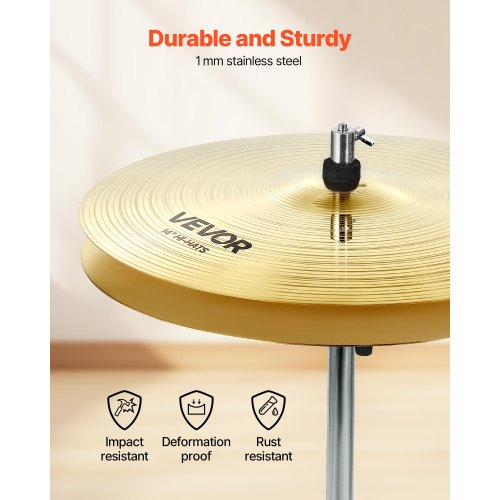 SONICAKE Cymbales à faible volume 14 HiHat 16 Crash 18 Crash 20