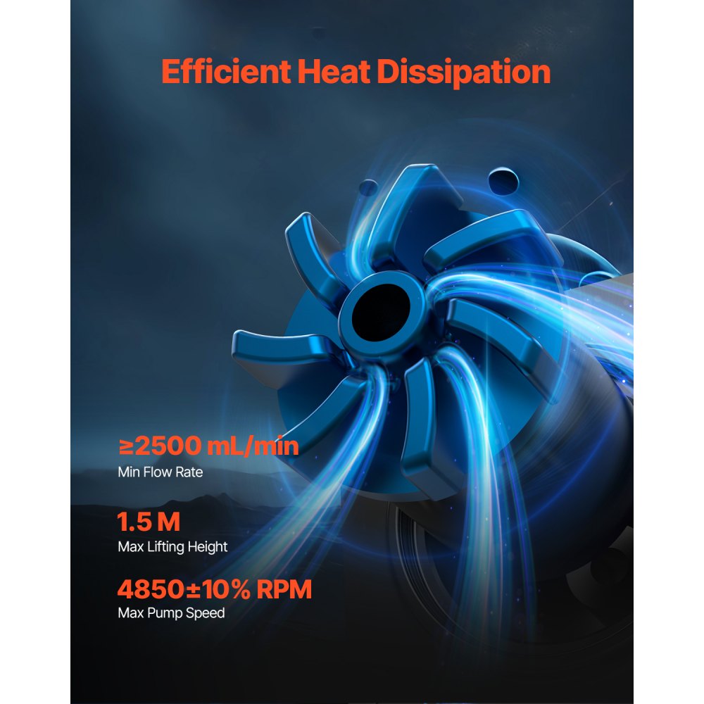 VEVOR CPU Liquid Cooler, AIO CPU Water Cooler - 120mm PWN Fans & Pump, Customizable Black PC Liquid Cooler with 2.1" LCD Display & ARGB light, for Intel 115X/1366/2011/1700/1200, AMD AM4/AM5