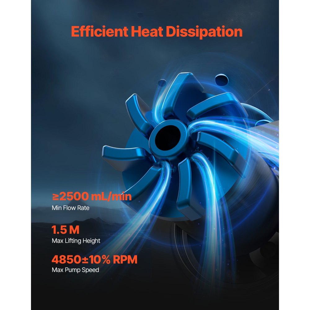 VEVOR CPU Liquid Cooler, AIO CPU Water Cooler - 120mm PWN Fans, Pump, 1.8" Display, Max. 2200RPM CPU Cooling Fan, Efficient Black PC Water Cooler for Intel 115X/1366/2011/1700/1200, AMD AM4/AM5