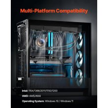 CPU Liquid Cooler AIO CPU Water Cooler with 3 PWN Fans(120 mm) Intel AMD