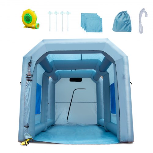 VEVOR Inflatable Paint Booth, 13x10x9ft Inflatable Spray Booth, High Powerful 900W Blowers Spray Booth Tent, Car Paint Tent Air Filter System for Car Parking Tent Workstation Motorcycle Garage