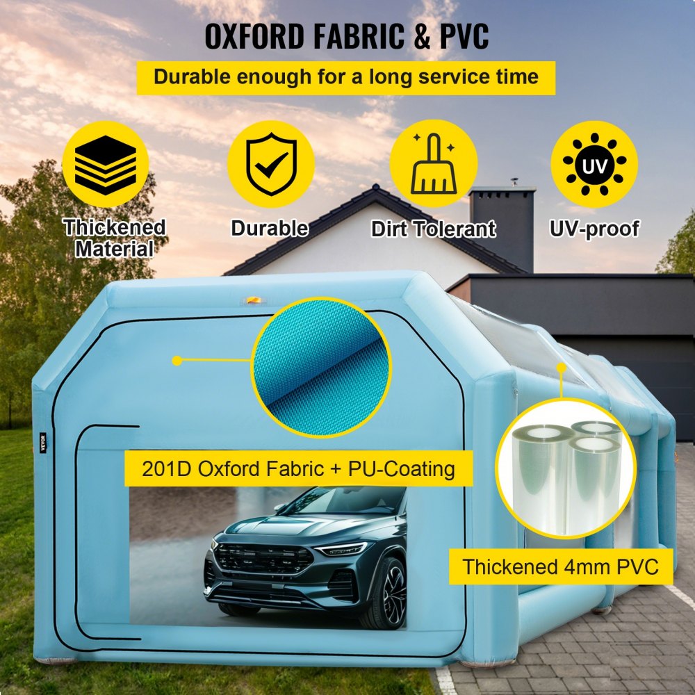 VEVOR  26x15x10ft Portable Inflatable Paint Booth,Inflatable Spray Booth, Car Paint Tent with Air Filter System & 2 Blowers, Upgraded Blow Up Spray Booth Tent, Auto Paint Workstation, Car Parking Gara