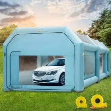 VEVOR Portable Inflatable Paint Booth, 26x15x10ft Inflatable Spray Booth, Car Paint Tent w/Air Filter System & 2 Blowers, Upgraded Blow Up Spray Booth Tent, Auto Paint Workstation, Car Parking Garage