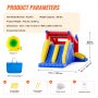 VEVOR Inflatable Bounce House, Outdoor High Quality Playhouse Trampoline, Jumping Bouncer with Blower, Slide, and Storage Bag, Family Backyard Bouncy Castle, for Kid Ages 3–8 Years, 4.6x2.6x2.3m