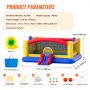 VEVOR Inflatable Bounce House, Outdoor High Quality Playhouse Trampoline, Jumping Bouncer with Blower, Slide, and Storage Bag, Family Backyard Bouncy Castle, for Kid Ages 3–10 Years, 4.5x4.4x2m