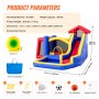 VEVOR Inflatable Bounce House, Outdoor High Quality Playhouse Trampoline, Jumping Bouncer with Blower, Slide, and Storage Bag, Family Backyard Bouncy Castle, for Kid Ages 3–8 Years, 131x133x91 inch